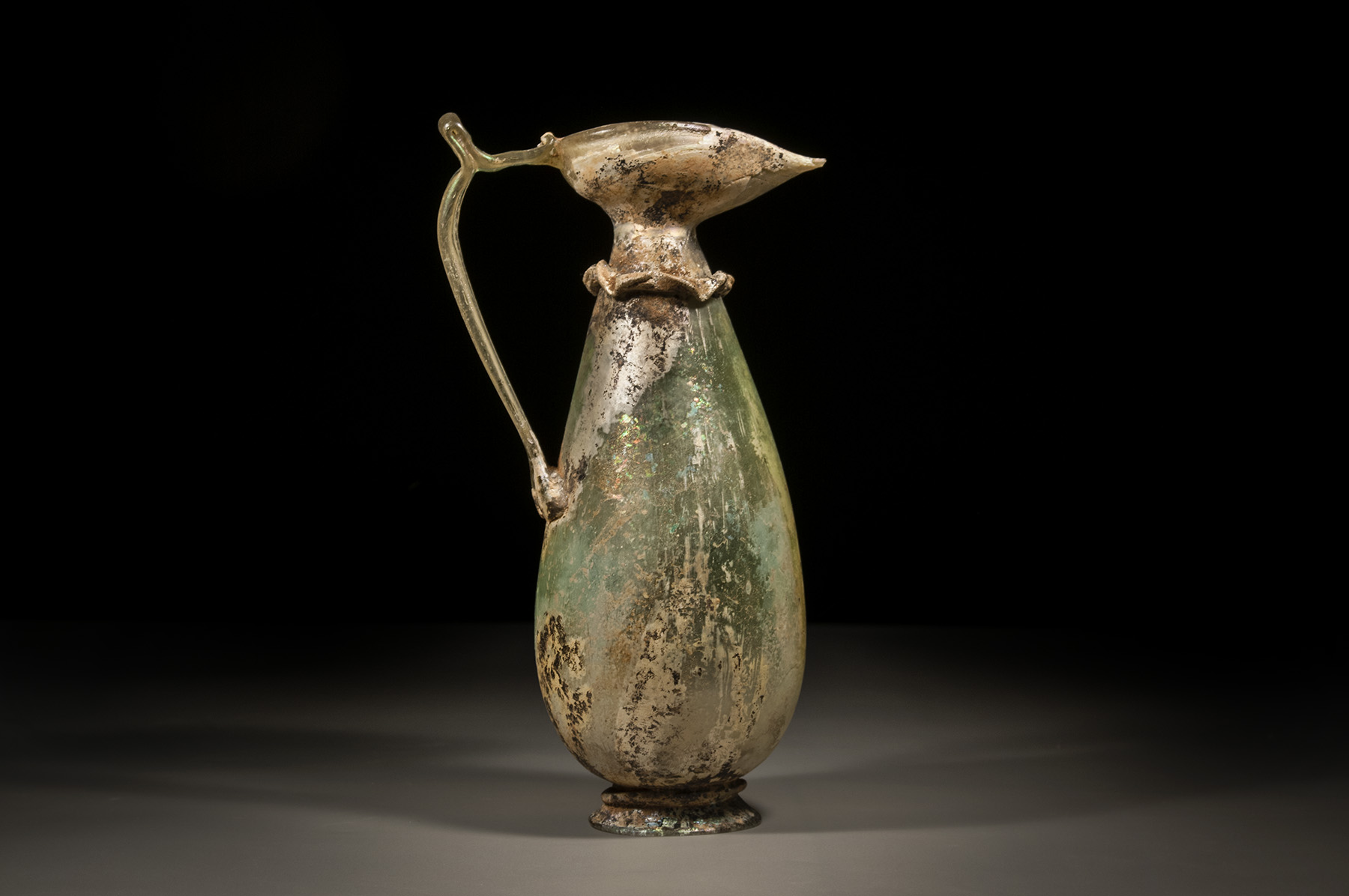 Large One Handle Glass Jug with Trefoil Mouth