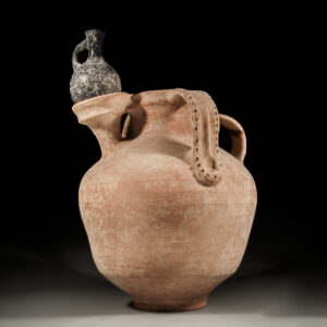 Israelite Olive Oil Jar with Dipper Juglet Holder