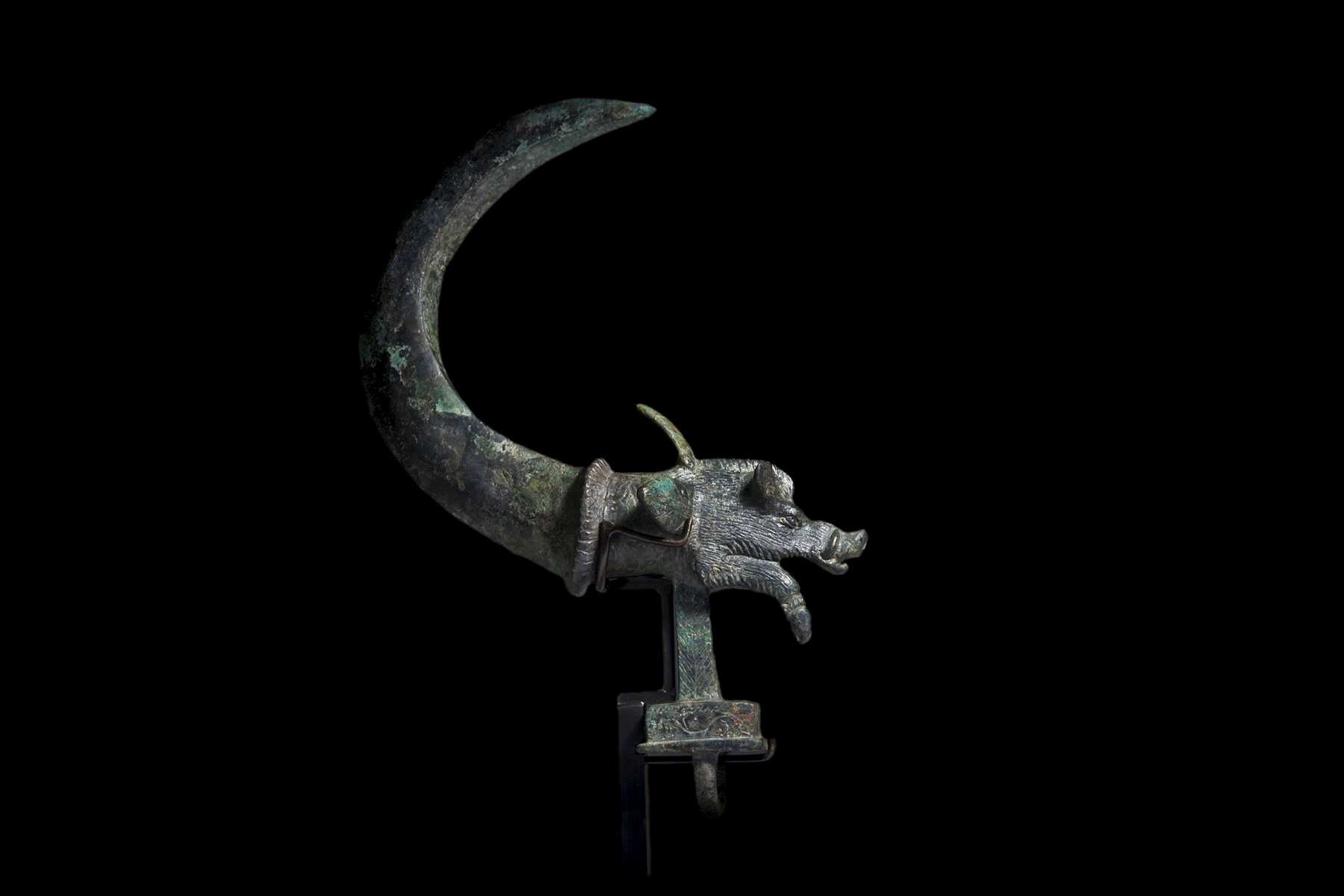 Roman Bronze Chariot Fixture for Rope and Straps