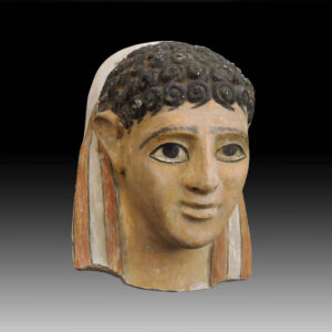 A Fine Egyptian Gypsum Mask of a Male Youth