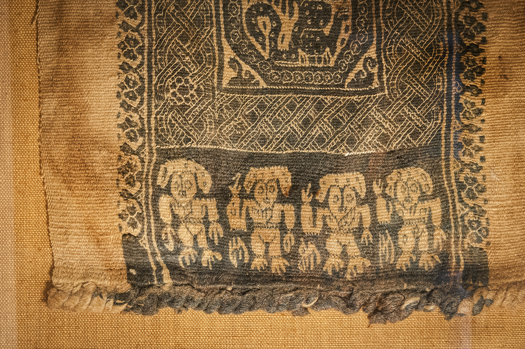 Woven Cloth with Lion Frieze and Ornamental Bands