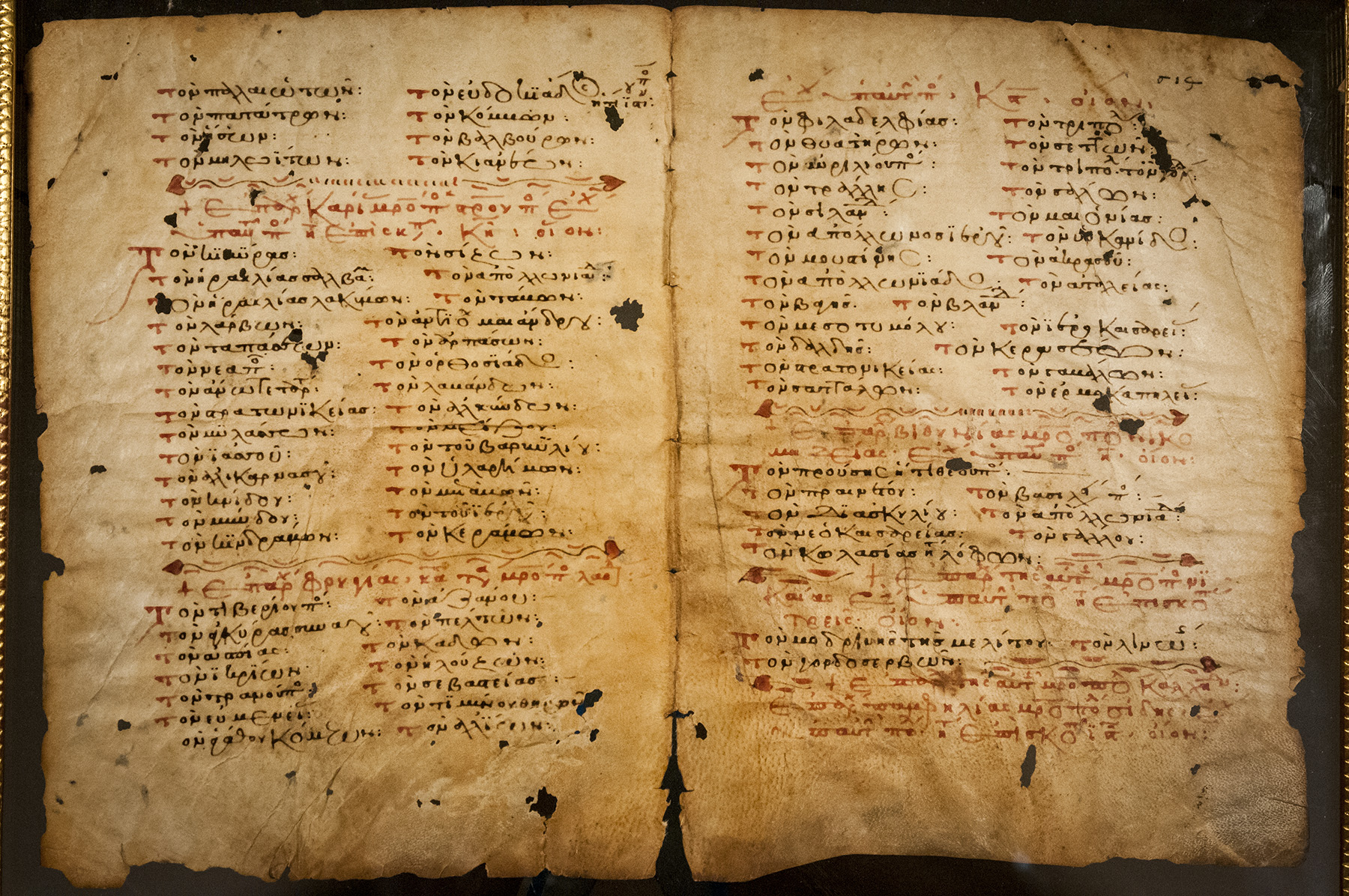 Partial List of Eparchies in the Byzantine Church with Bishoprics in Asia Minor