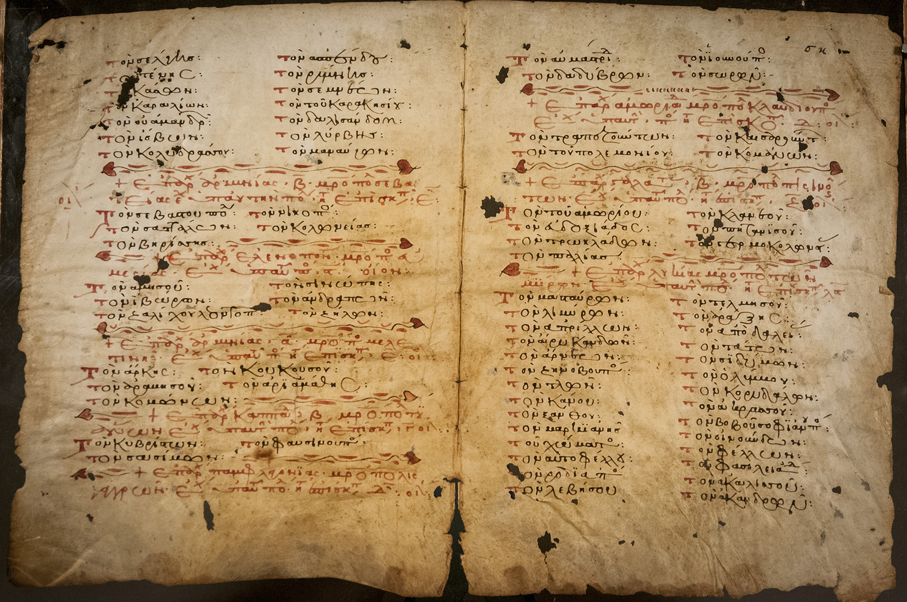 Partial List of Eparchies in the Byzantine Church with Bishoprics in Asia Minor