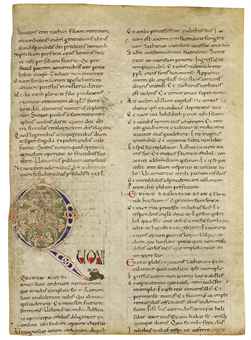 ROMANESQUE INITIAL 'Q' on a Leaf from a Monumental Bible