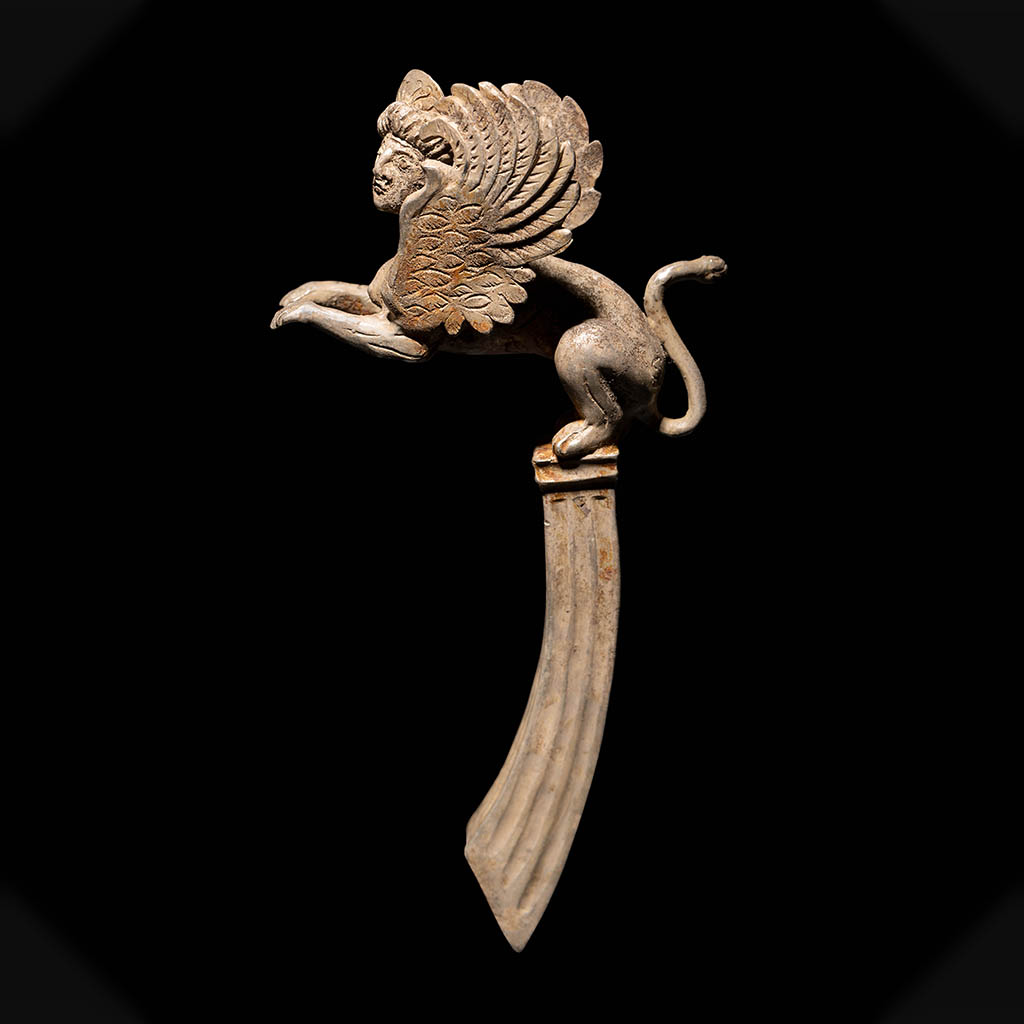 Silver Pair of Sphinx Handles - Image 2