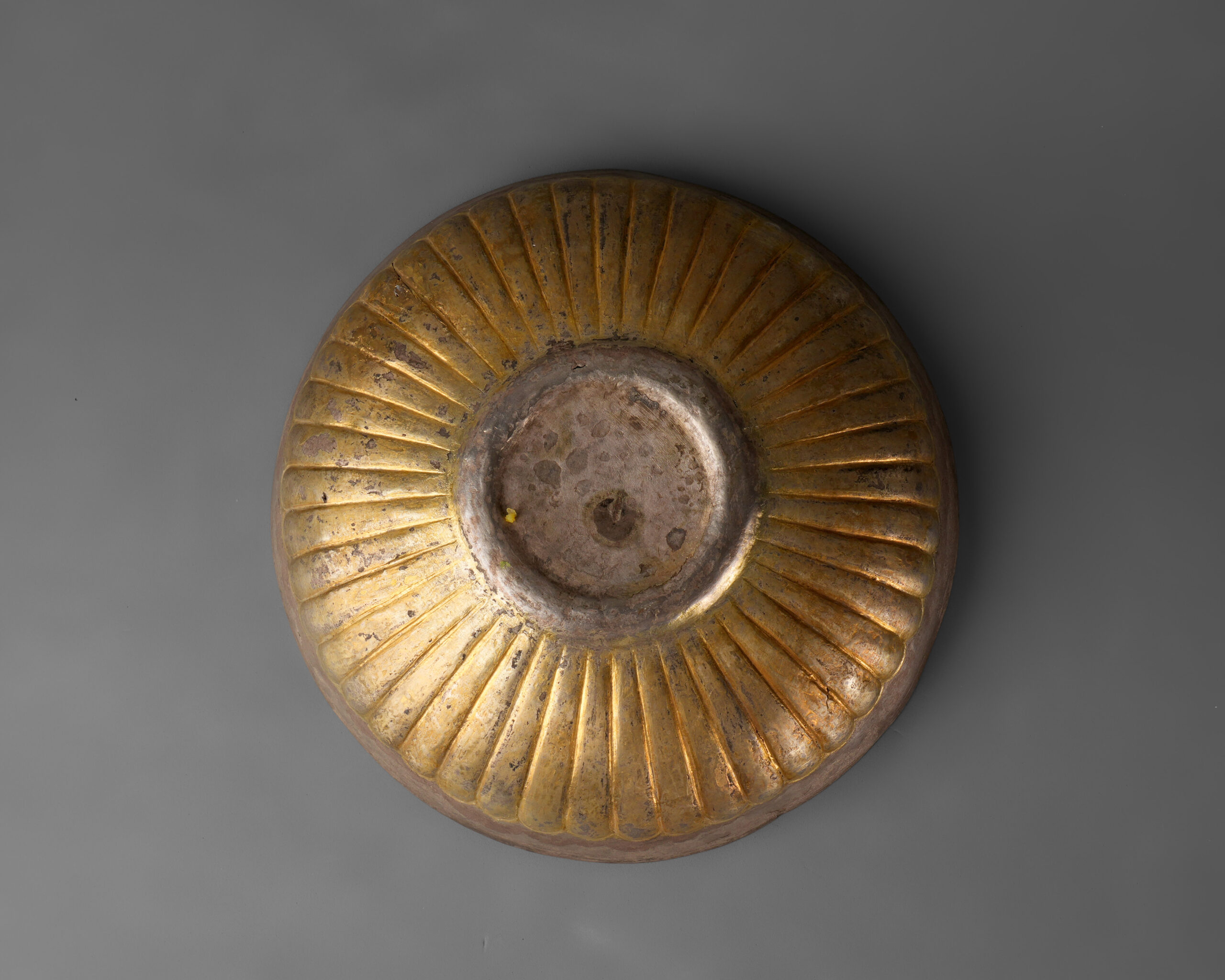 Gilded Silver Phiale Wine Ribbed Bowl - Image 2