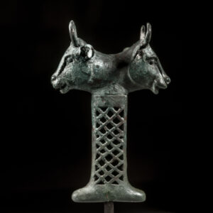 Bronze Double-Headed Bull Mace Head