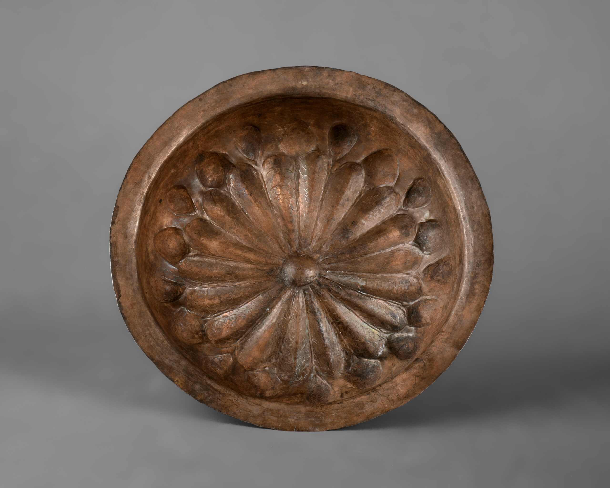 Silver Ribbed Achaemenid Wine Philae Bowl