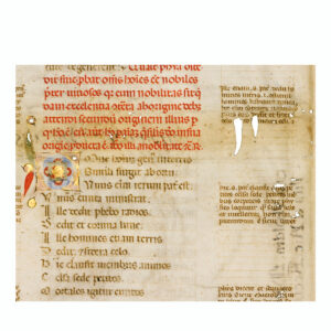 Leaf from an Illuminated Manuscript in Latin – Boethius, De Consolatione Philosophiae