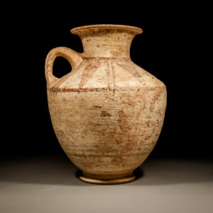 Large Canaanite Chocolate and White Ware Jug