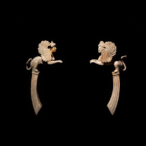 Silver Pair of Sphinx Handles